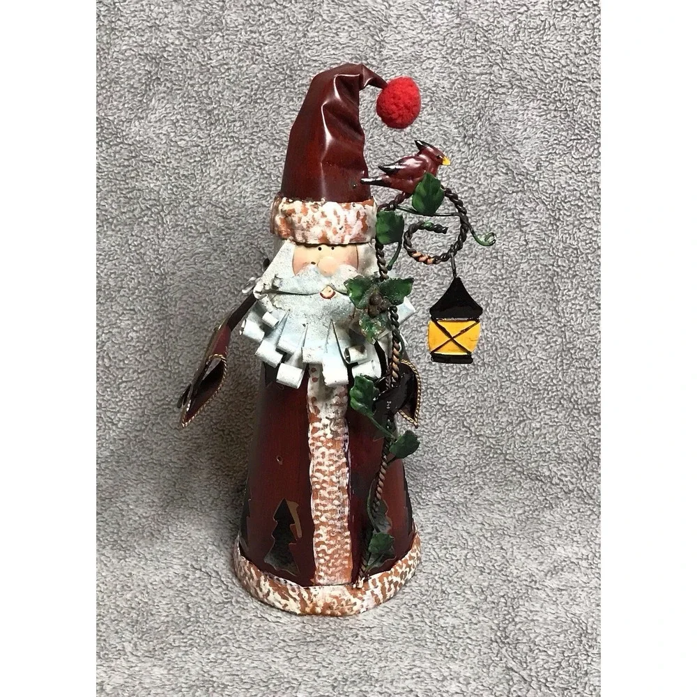 Hand Painted Metal‎ Santa Figurine Christmas Decor 11